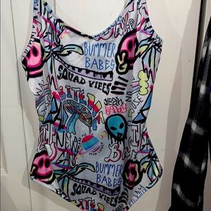 Multi colored street wear body suit